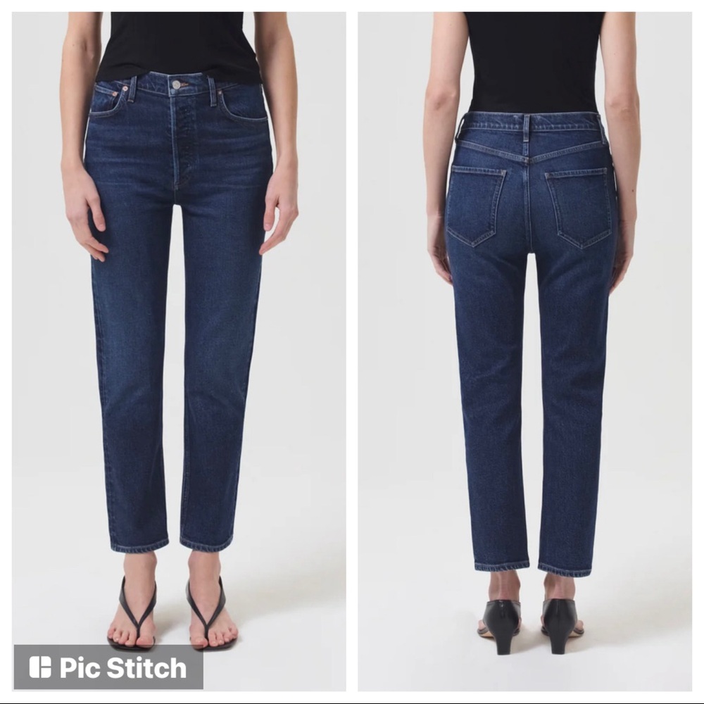 Womens Agolde Los Angeles high rise Riley Jean high rise crop size 25